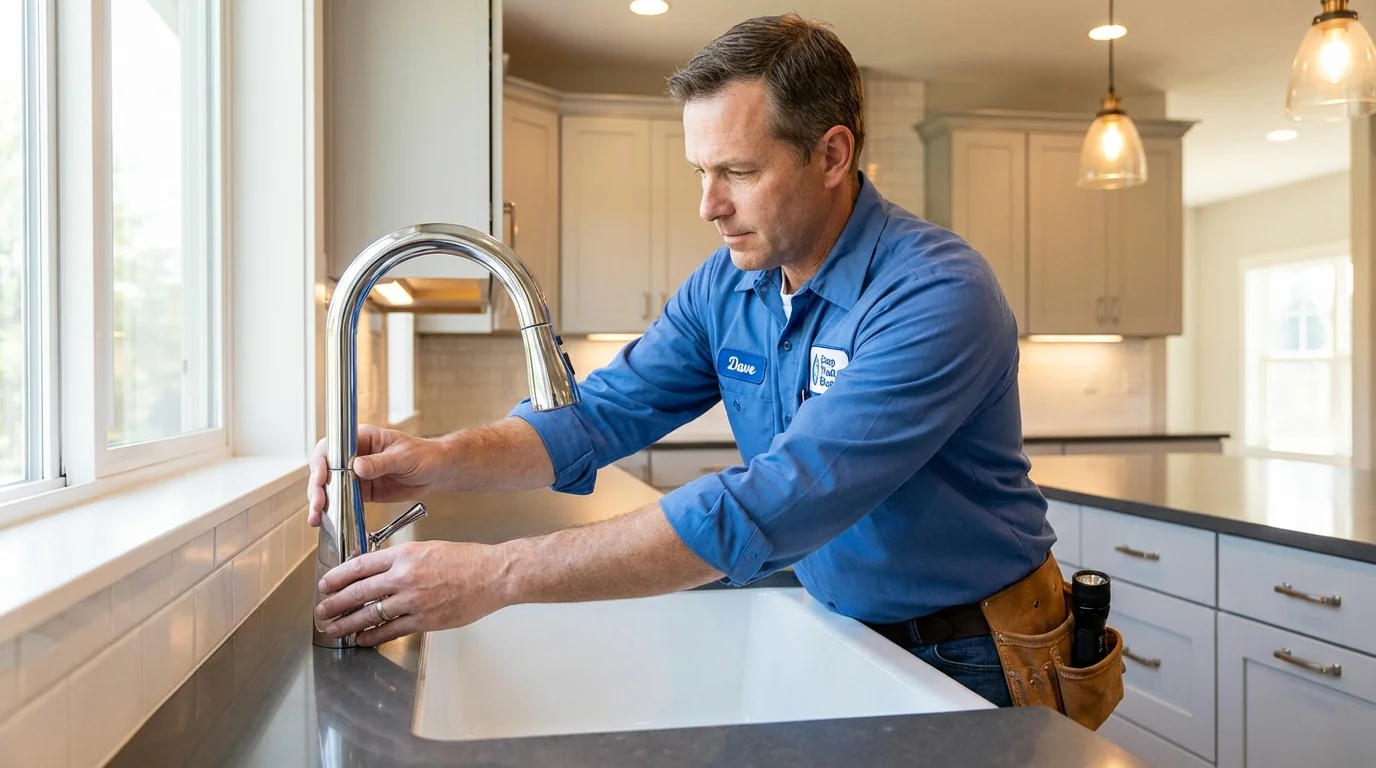 Kitchen faucet installation by Johns Plumbing LLC in Bremen