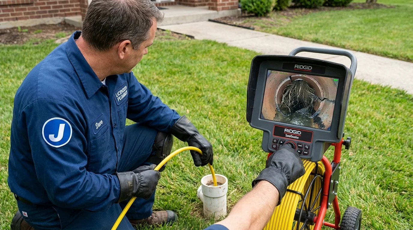 Sewer camera inspection being performed by Johns Plumbing LLC in Bremen