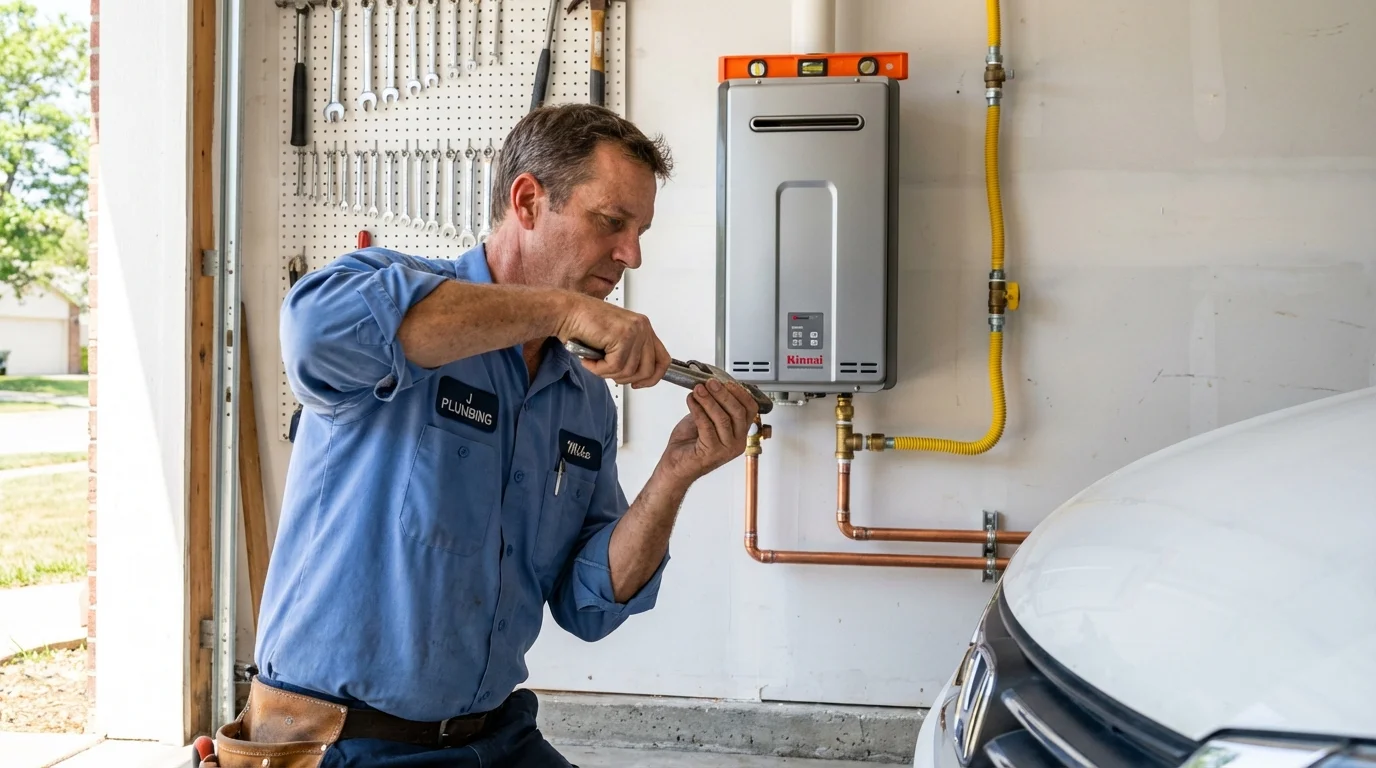 Tankless water heater installation by a Johns Plumbing LLC plumber in Bremen
